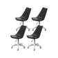 Modern White Nylon Desk Chair with Low Back Home Office Chair Black Set of 4 Nylon Clearhalo 'Furniture' 'furniture_office_chair' 'Office Chairs' 'Office Furniture' 'office_chair' 5010705
