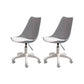 Modern White Nylon Desk Chair with Low Back Home Office Chair Grey Set of 2 Nylon Clearhalo 'Furniture' 'furniture_office_chair' 'Office Chairs' 'Office Furniture' 'office_chair' 5010706