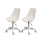 Modern White Nylon Desk Chair with Low Back Home Office Chair White Set of 2 Nylon Clearhalo 'Furniture' 'furniture_office_chair' 'Office Chairs' 'Office Furniture' 'office_chair' 5010708
