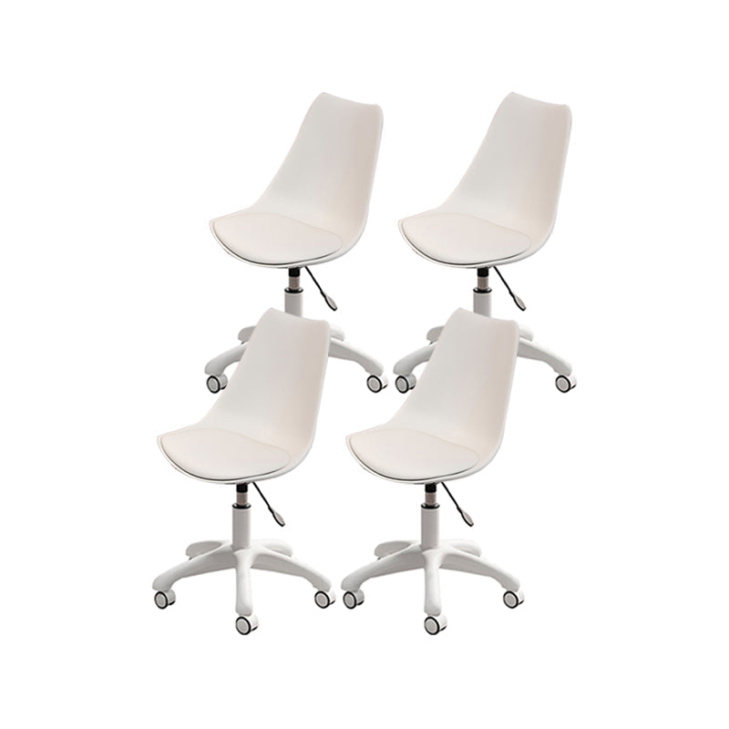 Modern White Nylon Desk Chair with Low Back Home Office Chair White Set of 4 Nylon Clearhalo 'Furniture' 'furniture_office_chair' 'Office Chairs' 'Office Furniture' 'office_chair' 5010709