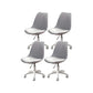 Modern White Nylon Desk Chair with Low Back Home Office Chair Gray-White Set of 4 Nylon Clearhalo 'Furniture' 'furniture_office_chair' 'Office Chairs' 'Office Furniture' 'office_chair' 5010711