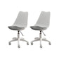 Modern White Nylon Desk Chair with Low Back Home Office Chair White-Gray Set of 2 Nylon Clearhalo 'Furniture' 'furniture_office_chair' 'Office Chairs' 'Office Furniture' 'office_chair' 5010714