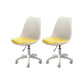 Modern White Nylon Desk Chair with Low Back Home Office Chair White-Yellow Set of 2 Nylon Clearhalo 'Furniture' 'furniture_office_chair' 'Office Chairs' 'Office Furniture' 'office_chair' 5010718