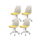 Modern White Nylon Desk Chair with Low Back Home Office Chair White-Yellow Set of 4 Nylon Clearhalo 'Furniture' 'furniture_office_chair' 'Office Chairs' 'Office Furniture' 'office_chair' 5010719