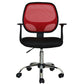 Silver Metal Modern Conference Chair in Mid-Back Mesh Conference Chair Red With Arms Clearhalo 'Furniture' 'furniture_office_chair' 'Office Chairs' 'Office Furniture' 'office_chair' 5010739