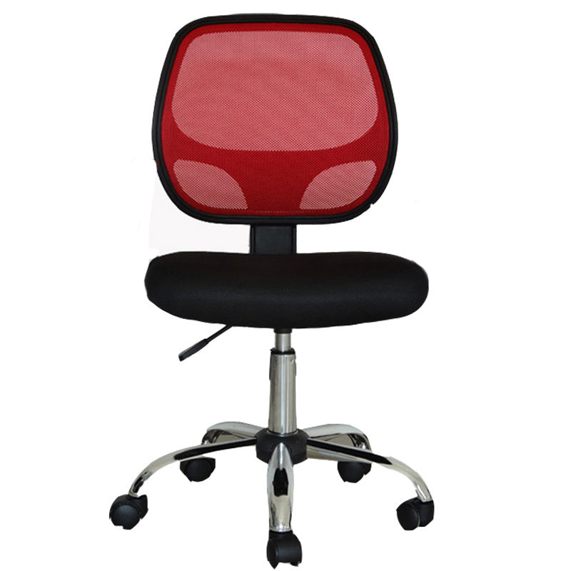 Silver Metal Modern Conference Chair in Mid-Back Mesh Conference Chair Red Armless Clearhalo 'Furniture' 'furniture_office_chair' 'Office Chairs' 'Office Furniture' 'office_chair' 5010740