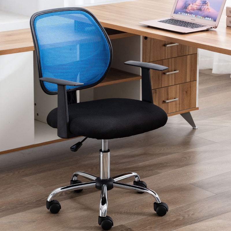 Silver Metal Modern Conference Chair in Mid-Back Mesh Conference Chair Clearhalo 'Furniture' 'furniture_office_chair' 'Office Chairs' 'Office Furniture' 'office_chair' 5010741