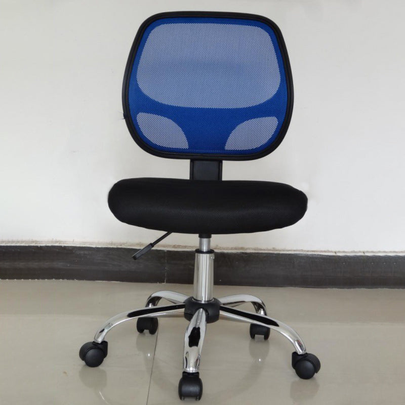 Silver Metal Modern Conference Chair in Mid-Back Mesh Conference Chair Blue Armless Clearhalo 'Furniture' 'furniture_office_chair' 'Office Chairs' 'Office Furniture' 'office_chair' 5010745