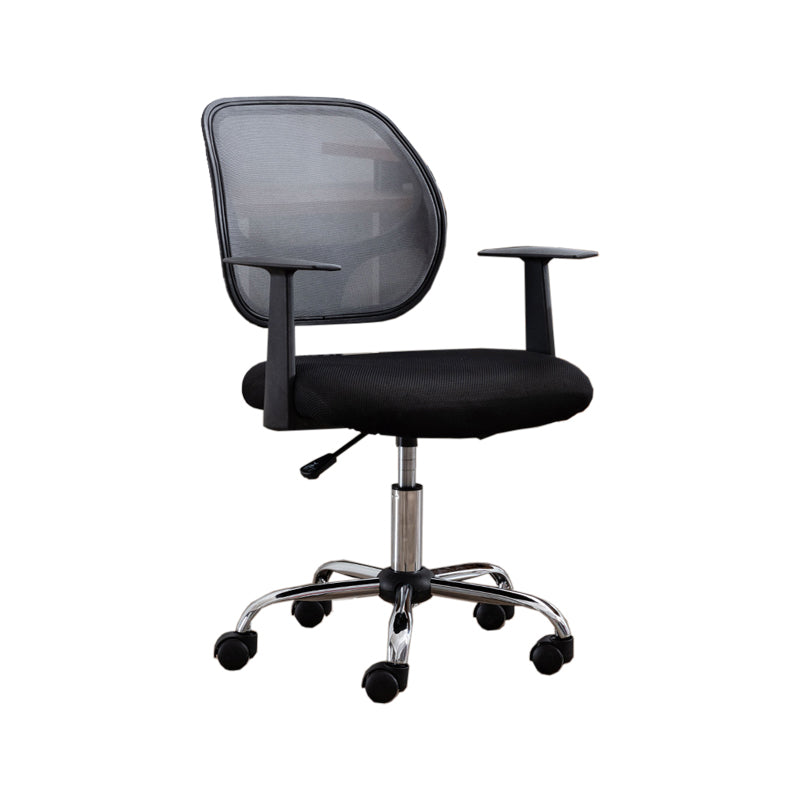 Silver Metal Modern Conference Chair in Mid-Back Mesh Conference Chair Clearhalo 'Furniture' 'furniture_office_chair' 'Office Chairs' 'Office Furniture' 'office_chair' 5010747
