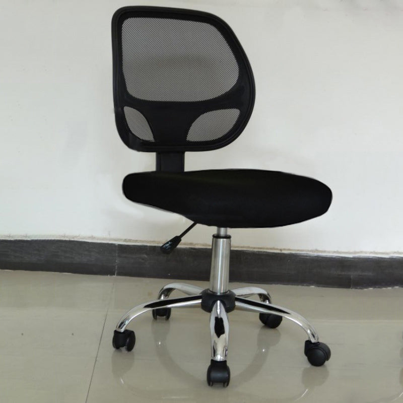 Silver Metal Modern Conference Chair in Mid-Back Mesh Conference Chair Black Armless Latex Clearhalo 'Furniture' 'furniture_office_chair' 'Office Chairs' 'Office Furniture' 'office_chair' 5010748