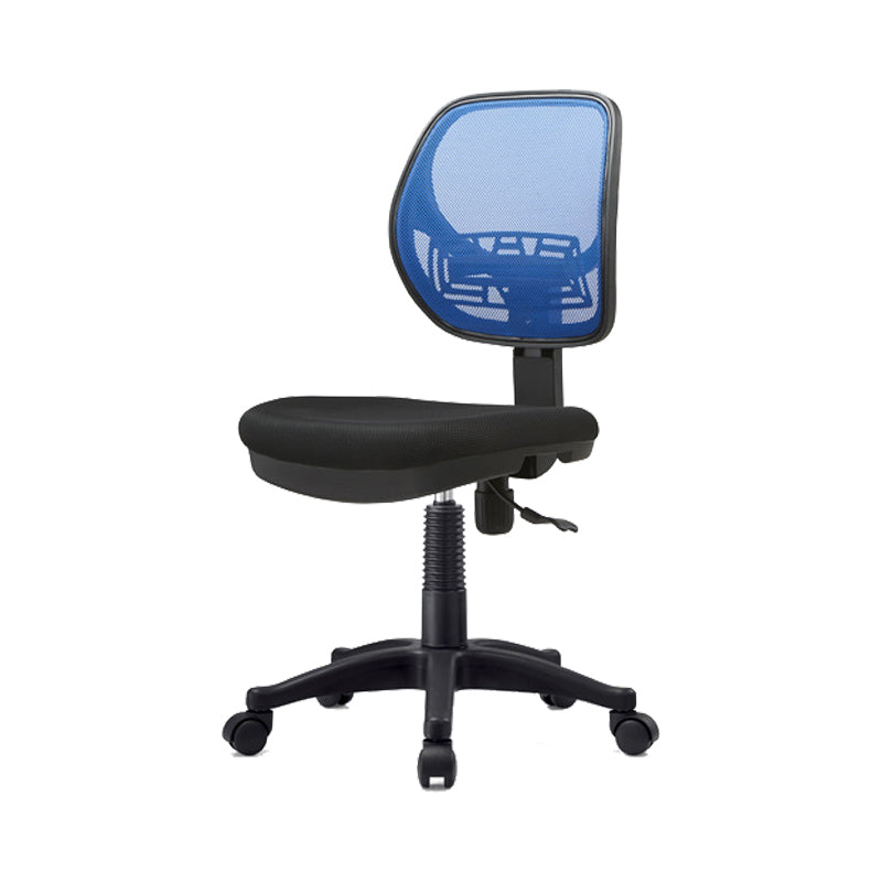 Silver Metal and Black Nylon Modern Conference Chair Mid-Back Conference Chair Lake Blue Nylon Clearhalo 'Furniture' 'furniture_office_chair' 'Office Chairs' 'Office Furniture' 'office_chair' 5010781