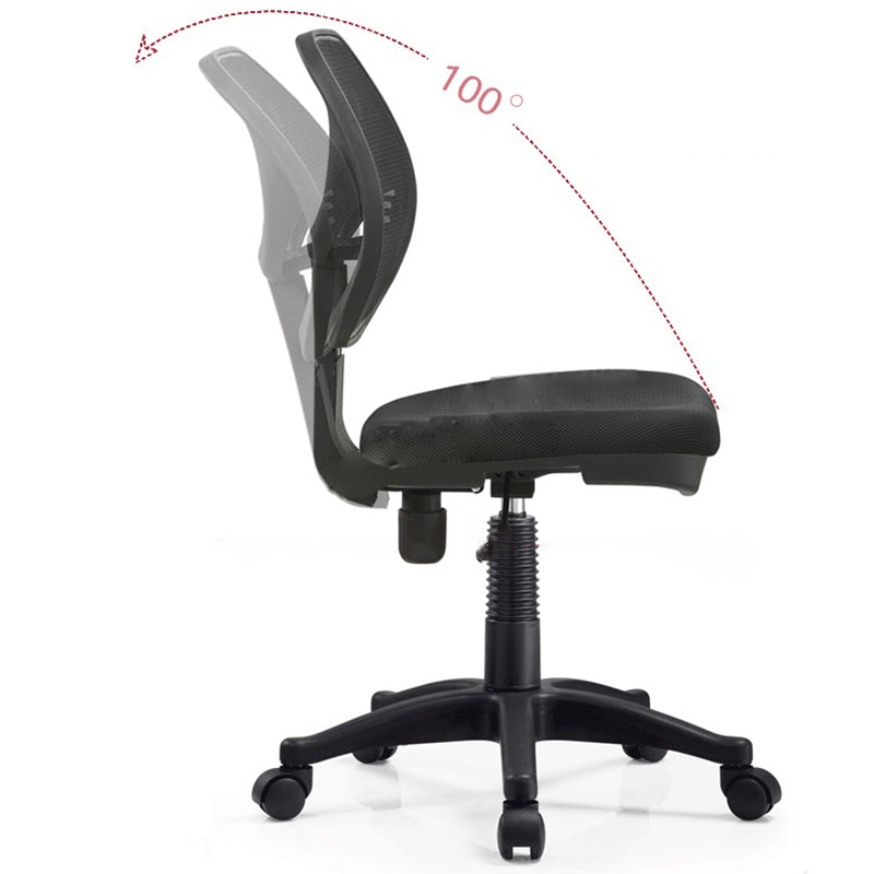 Silver Metal and Black Nylon Modern Conference Chair Mid-Back Conference Chair Clearhalo 'Furniture' 'furniture_office_chair' 'Office Chairs' 'Office Furniture' 'office_chair' 5010790