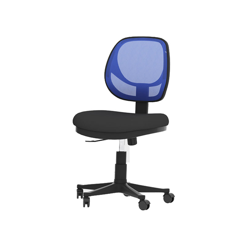 Silver Metal and Black Nylon Modern Conference Chair Mid-Back Conference Chair Blue Nylon Clearhalo 'Furniture' 'furniture_office_chair' 'Office Chairs' 'Office Furniture' 'office_chair' 5010792