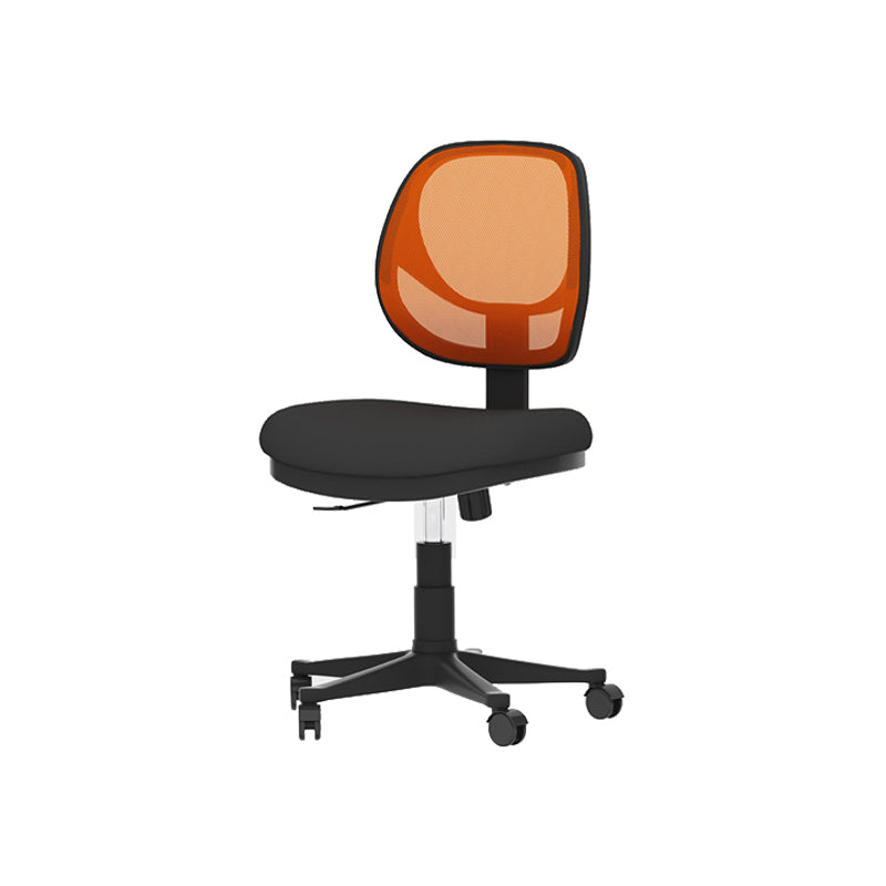 Silver Metal and Black Nylon Modern Conference Chair Mid-Back Conference Chair Orange Nylon Clearhalo 'Furniture' 'furniture_office_chair' 'Office Chairs' 'Office Furniture' 'office_chair' 5010798