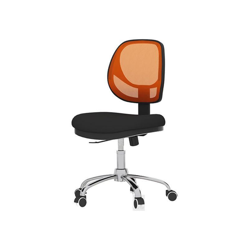 Silver Metal and Black Nylon Modern Conference Chair Mid-Back Conference Chair Orange Steel Clearhalo 'Furniture' 'furniture_office_chair' 'Office Chairs' 'Office Furniture' 'office_chair' 5010799