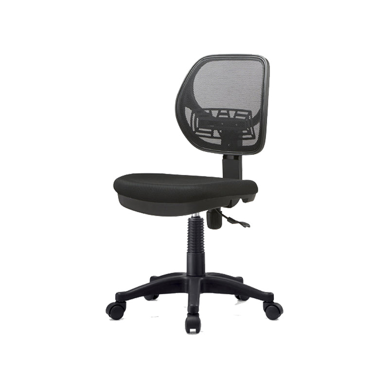 Silver Metal and Black Nylon Modern Conference Chair Mid-Back Conference Chair Matte Black Nylon Clearhalo 'Furniture' 'furniture_office_chair' 'Office Chairs' 'Office Furniture' 'office_chair' 5010802
