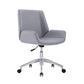 Silver Metal Modern Conference Chair Mid-Back and Leather Conference Chair Grey 1 Piece Clearhalo 'furn' 'furn_office_chair' 'Furniture' 'furniture_office_chair' 'Office Chairs' 'Office Furniture' 'office_chair' 5010806