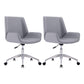 Silver Metal Modern Conference Chair Mid-Back and Leather Conference Chair Grey 2 Piece Set Clearhalo 'furn' 'furn_office_chair' 'Furniture' 'furniture_office_chair' 'Office Chairs' 'Office Furniture' 'office_chair' 5010807