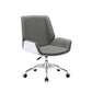 Silver Metal Modern Conference Chair Mid-Back and Leather Conference Chair White-Gray 1 Piece Clearhalo 'furn' 'furn_office_chair' 'Furniture' 'furniture_office_chair' 'Office Chairs' 'Office Furniture' 'office_chair' 5010811