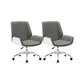 Silver Metal Modern Conference Chair Mid-Back and Leather Conference Chair White-Gray 2 Piece Set Clearhalo 'furn' 'furn_office_chair' 'Furniture' 'furniture_office_chair' 'Office Chairs' 'Office Furniture' 'office_chair' 5010814