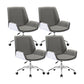 Silver Metal Modern Conference Chair Mid-Back and Leather Conference Chair White-Gray 4 Piece Set Clearhalo 'furn' 'furn_office_chair' 'Furniture' 'furniture_office_chair' 'Office Chairs' 'Office Furniture' 'office_chair' 5010816