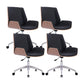 Silver Metal Modern Conference Chair Mid-Back and Leather Conference Chair Black-Brown 4 Piece Set Clearhalo 'furn' 'furn_office_chair' 'Furniture' 'furniture_office_chair' 'Office Chairs' 'Office Furniture' 'office_chair' 5010827