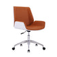 Silver Metal Modern Conference Chair Mid-Back and Leather Conference Chair White-Orange 1 Piece Clearhalo 'furn' 'furn_office_chair' 'Furniture' 'furniture_office_chair' 'Office Chairs' 'Office Furniture' 'office_chair' 5010834