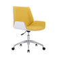 Silver Metal Modern Conference Chair Mid-Back and Leather Conference Chair White-Yellow 1 Piece Clearhalo 'furn' 'furn_office_chair' 'Furniture' 'furniture_office_chair' 'Office Chairs' 'Office Furniture' 'office_chair' 5010837