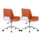 Silver Metal Modern Conference Chair Mid-Back and Leather Conference Chair White-Brown 2 Piece Set Clearhalo 'furn' 'furn_office_chair' 'Furniture' 'furniture_office_chair' 'Office Chairs' 'Office Furniture' 'office_chair' 5010847