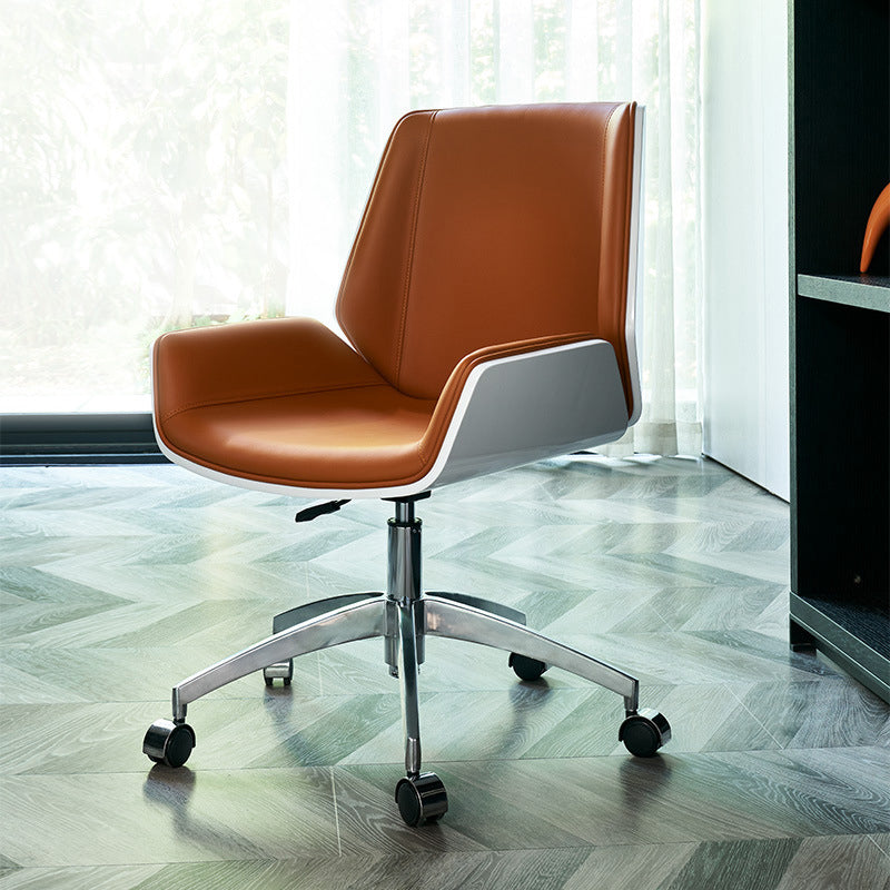 Mid Back Computer Desk Chair with Padded Arms Contemporary Office Chair with Metal Frame Clearhalo 'furn' 'furn_office_chair' 'Furniture' 'furniture_office_chair' 'Office Chairs' 'Office Furniture' 'office_chair' 5010853