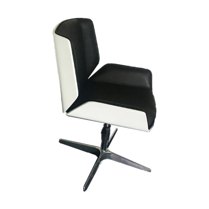 Mid Back Computer Desk Chair with Padded Arms Contemporary Office Chair with Metal Frame Black White 1 Piece Clearhalo 'furn' 'furn_office_chair' 'Furniture' 'furniture_office_chair' 'Office Chairs' 'Office Furniture' 'office_chair' 5010854