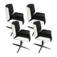 Mid Back Computer Desk Chair with Padded Arms Contemporary Office Chair with Metal Frame Black White 4 Piece Set Clearhalo 'furn' 'furn_office_chair' 'Furniture' 'furniture_office_chair' 'Office Chairs' 'Office Furniture' 'office_chair' 5010858
