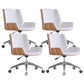 Mid Back Computer Desk Chair with Padded Arms Contemporary Office Chair with Metal Frame White 4 Piece Set Clearhalo 'furn' 'furn_office_chair' 'Furniture' 'furniture_office_chair' 'Office Chairs' 'Office Furniture' 'office_chair' 5010864