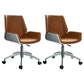 Mid Back Computer Desk Chair with Padded Arms Contemporary Office Chair with Metal Frame Orange 2 Piece Set Clearhalo 'furn' 'furn_office_chair' 'Furniture' 'furniture_office_chair' 'Office Chairs' 'Office Furniture' 'office_chair' 5010868