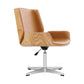 Mid Back Computer Desk Chair with Padded Arms Contemporary Office Chair with Metal Frame Brown 1 Piece Clearhalo 'furn' 'furn_office_chair' 'Furniture' 'furniture_office_chair' 'Office Chairs' 'Office Furniture' 'office_chair' 5010872