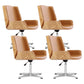 Mid Back Computer Desk Chair with Padded Arms Contemporary Office Chair with Metal Frame Brown 4 Piece Set Clearhalo 'furn' 'furn_office_chair' 'Furniture' 'furniture_office_chair' 'Office Chairs' 'Office Furniture' 'office_chair' 5010874