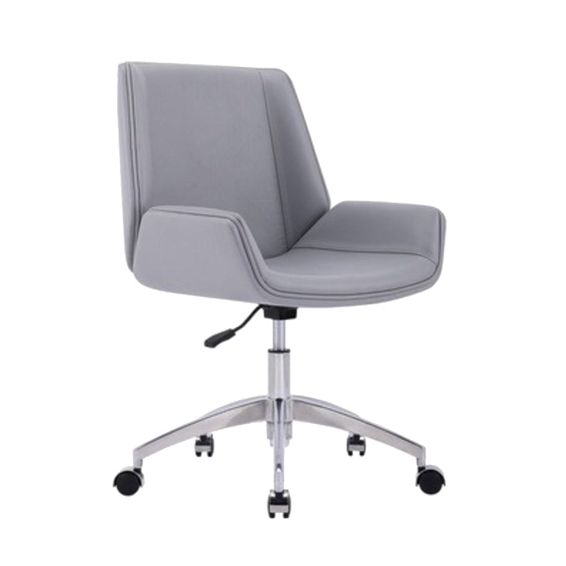 Mid Back Computer Desk Chair with Padded Arms Contemporary Office Chair with Metal Frame Grey 1 Piece Clearhalo 'furn' 'furn_office_chair' 'Furniture' 'furniture_office_chair' 'Office Chairs' 'Office Furniture' 'office_chair' 5010875
