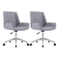 Mid Back Computer Desk Chair with Padded Arms Contemporary Office Chair with Metal Frame Grey 2 Piece Set Clearhalo 'furn' 'furn_office_chair' 'Furniture' 'furniture_office_chair' 'Office Chairs' 'Office Furniture' 'office_chair' 5010876