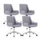 Mid Back Computer Desk Chair with Padded Arms Contemporary Office Chair with Metal Frame Grey 4 Piece Set Clearhalo 'furn' 'furn_office_chair' 'Furniture' 'furniture_office_chair' 'Office Chairs' 'Office Furniture' 'office_chair' 5010877