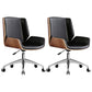 Mid Back Computer Desk Chair with Padded Arms Contemporary Office Chair with Metal Frame Black 2 Piece Set Clearhalo 'furn' 'furn_office_chair' 'Furniture' 'furniture_office_chair' 'Office Chairs' 'Office Furniture' 'office_chair' 5010879