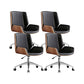 Mid Back Computer Desk Chair with Padded Arms Contemporary Office Chair with Metal Frame Black 4 Piece Set Clearhalo 'furn' 'furn_office_chair' 'Furniture' 'furniture_office_chair' 'Office Chairs' 'Office Furniture' 'office_chair' 5010880