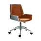 Mid Back Computer Desk Chair with Padded Arms Contemporary Office Chair with Metal Frame Orange Leather 1 Piece Clearhalo 'furn' 'furn_office_chair' 'Furniture' 'furniture_office_chair' 'Office Chairs' 'Office Furniture' 'office_chair' 5010881