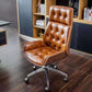 High Back Executive Chair with Metal Frame Contemporary Office Chair with Wheels Brown Clearhalo 'furn' 'furn_office_chair' 'Furniture' 'furniture_office_chair' 'Office Chairs' 'Office Furniture' 'office_chair' 5010899