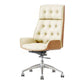 High Back Executive Chair with Metal Frame Contemporary Office Chair with Wheels Beige Clearhalo 'furn' 'furn_office_chair' 'Furniture' 'furniture_office_chair' 'Office Chairs' 'Office Furniture' 'office_chair' 5010902