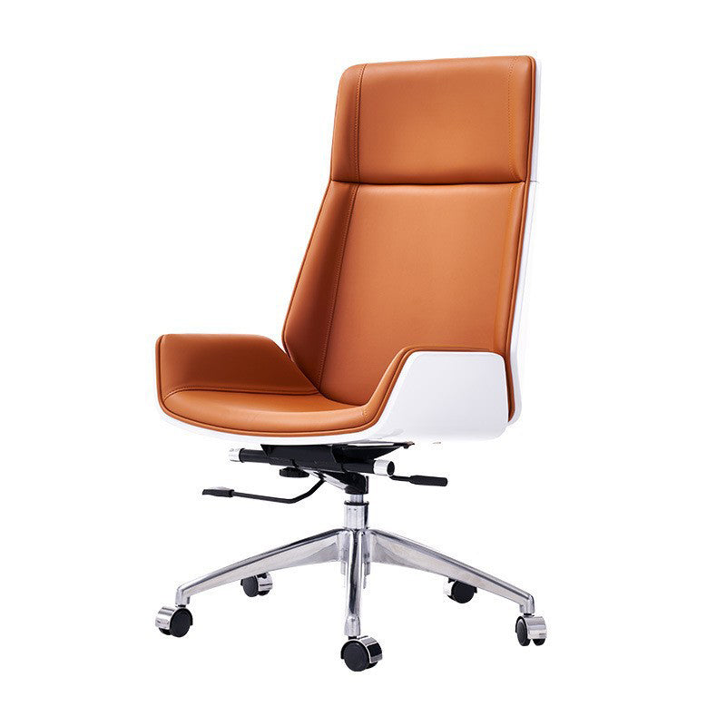 High Back Executive Chair with Metal Frame Contemporary Office Chair with Wheels Orange Clearhalo 'furn' 'furn_office_chair' 'Furniture' 'furniture_office_chair' 'Office Chairs' 'Office Furniture' 'office_chair' 5010904