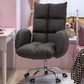 Contemporary Upholstered Office Chair with Padded Arms Leather Parsons Chair with Wheels Black Sponge Clearhalo 'furn' 'furn_office_chair' 'Furniture' 'furniture_office_chair' 'Office Chairs' 'Office Furniture' 'office_chair' 5010963