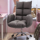 Contemporary Upholstered Office Chair with Padded Arms Leather Parsons Chair with Wheels Grey Latex Clearhalo 'furn' 'furn_office_chair' 'Furniture' 'furniture_office_chair' 'Office Chairs' 'Office Furniture' 'office_chair' 5010969