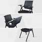 Black Metal Frame Modern Task Chair with Arms Conference Chair with Mid Back Clearhalo 'furn' 'furn_office_chair' 'Furniture' 'furniture_office_chair' 'Office Chairs' 'Office Furniture' 'office_chair' 5010995