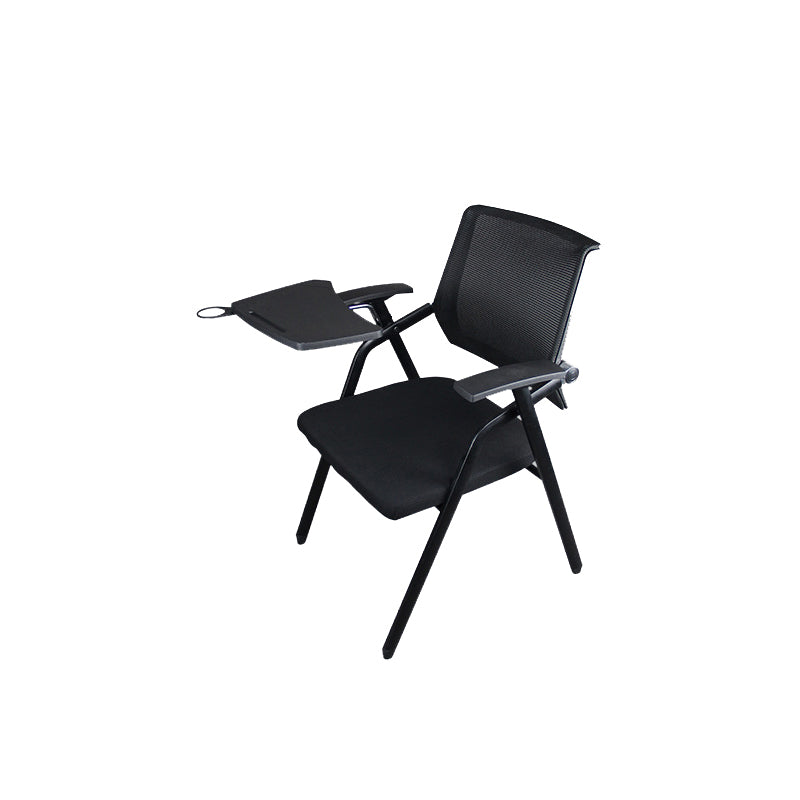 Black Metal Frame Modern Task Chair with Arms Conference Chair with Mid Back Clearhalo 'furn' 'furn_office_chair' 'Furniture' 'furniture_office_chair' 'Office Chairs' 'Office Furniture' 'office_chair' 5010996