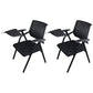 Black Metal Frame Modern Task Chair with Arms Conference Chair with Mid Back Dark Gray-Black 2 Piece Set Clearhalo 'furn' 'furn_office_chair' 'Furniture' 'furniture_office_chair' 'Office Chairs' 'Office Furniture' 'office_chair' 5010997